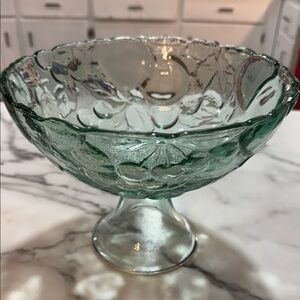 Indiana Glass Green Embossed Bowl